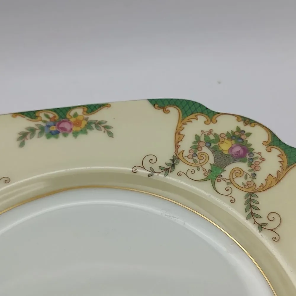 Vintage Gebruder Benedikt Floral Salad Plate Made in Czechoslovakia Rare